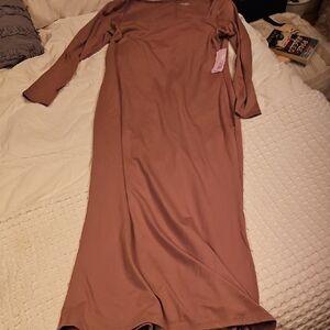 Long Sleeve Purple Maxi Dress Xl